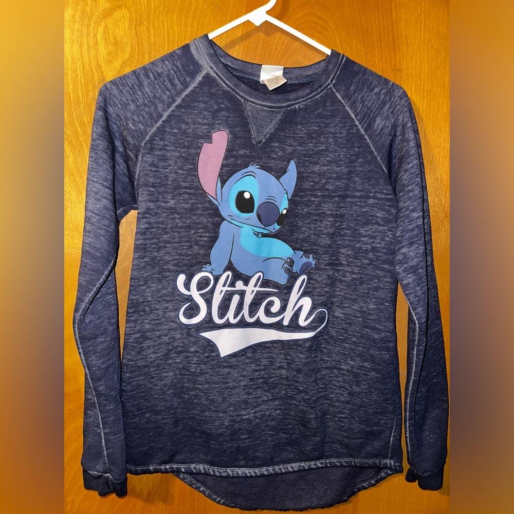 Disney Stitch Women’s Crewneck Pullover Sweater Long Sleeve- Size M